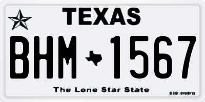 TX license plate BHM1567