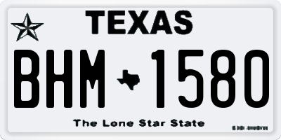 TX license plate BHM1580