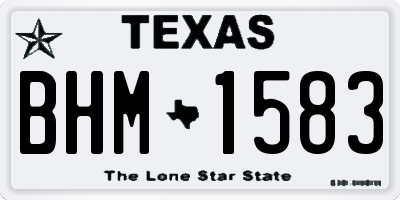 TX license plate BHM1583