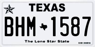 TX license plate BHM1587
