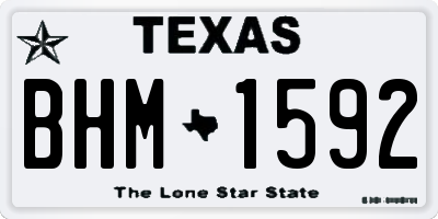 TX license plate BHM1592