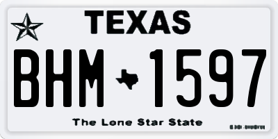 TX license plate BHM1597