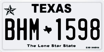 TX license plate BHM1598