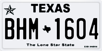TX license plate BHM1604