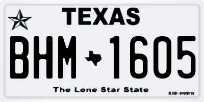 TX license plate BHM1605