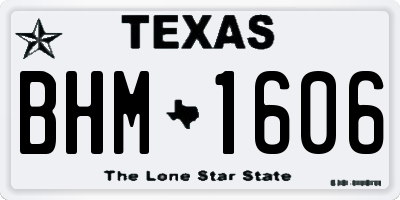 TX license plate BHM1606