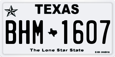 TX license plate BHM1607