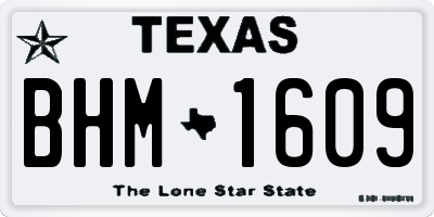 TX license plate BHM1609