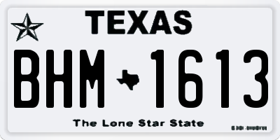 TX license plate BHM1613