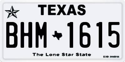TX license plate BHM1615