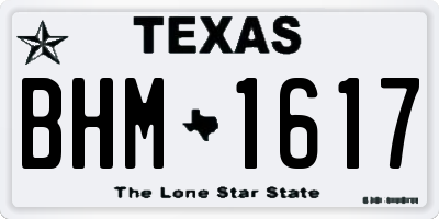 TX license plate BHM1617