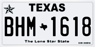 TX license plate BHM1618