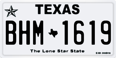TX license plate BHM1619