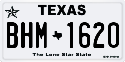 TX license plate BHM1620