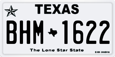 TX license plate BHM1622