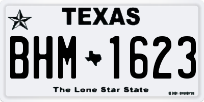 TX license plate BHM1623