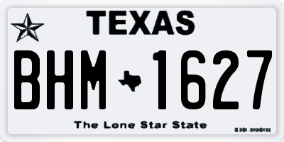 TX license plate BHM1627