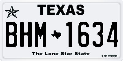 TX license plate BHM1634