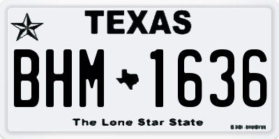 TX license plate BHM1636