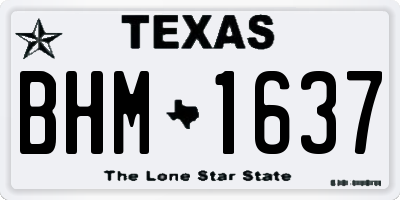 TX license plate BHM1637