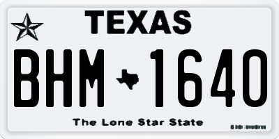 TX license plate BHM1640