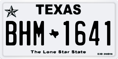 TX license plate BHM1641