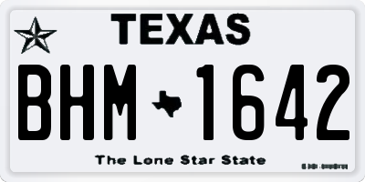 TX license plate BHM1642