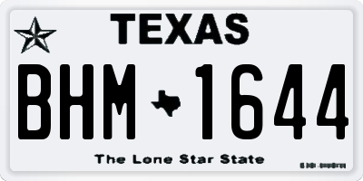 TX license plate BHM1644