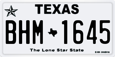 TX license plate BHM1645