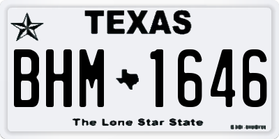TX license plate BHM1646