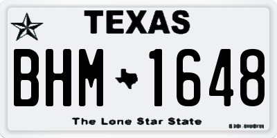 TX license plate BHM1648
