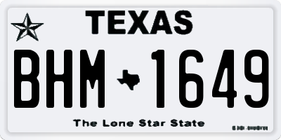 TX license plate BHM1649