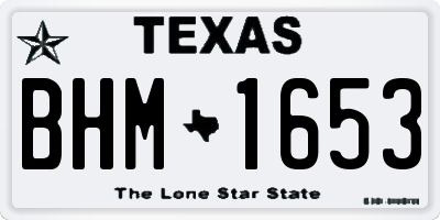TX license plate BHM1653