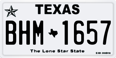 TX license plate BHM1657