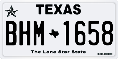 TX license plate BHM1658