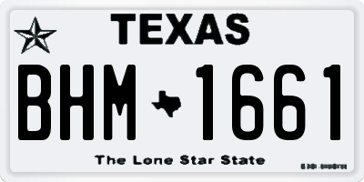 TX license plate BHM1661