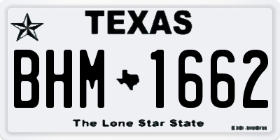 TX license plate BHM1662