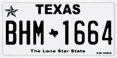 TX license plate BHM1664