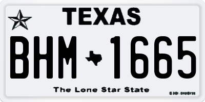 TX license plate BHM1665