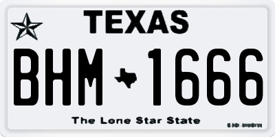 TX license plate BHM1666