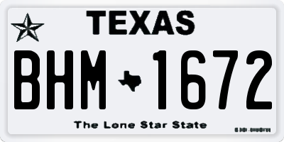 TX license plate BHM1672