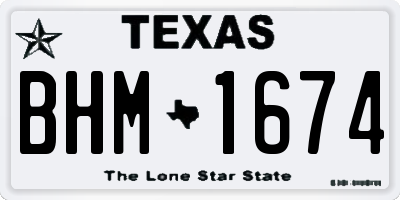 TX license plate BHM1674