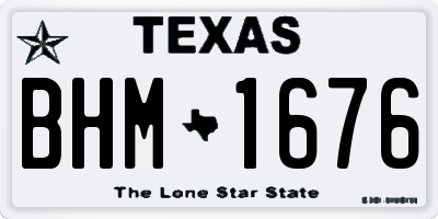 TX license plate BHM1676