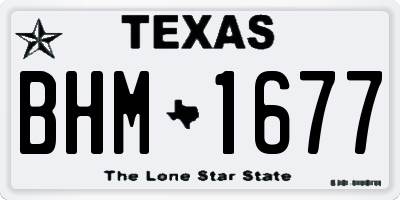 TX license plate BHM1677