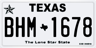 TX license plate BHM1678