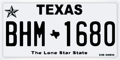 TX license plate BHM1680