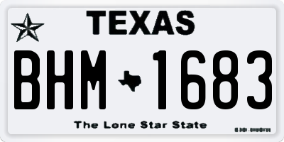 TX license plate BHM1683