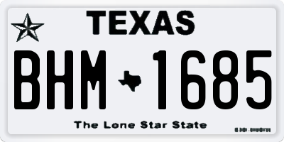 TX license plate BHM1685