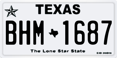 TX license plate BHM1687