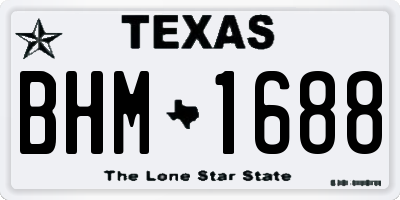 TX license plate BHM1688